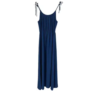 Theory Size S Tylie Maxi Dress Blue Shoulder Tie Spaghetti Strap Elastic Waist thumbnail 10