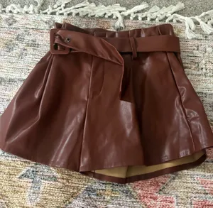DO+BE faux leather shorts with belt thumbnail 1