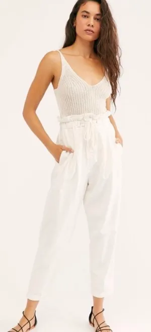 Free People Margate Pleated Trousers High Rise Waisted Pants thumbnail 3