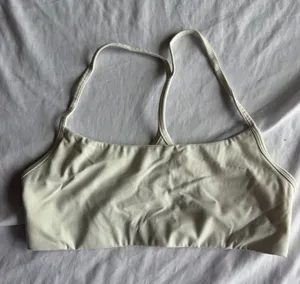 white garage y back sports bra thumbnail 1