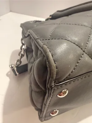 Michael Michael Kors Gray Quilted Leather Satchel Crossbody thumbnail 8