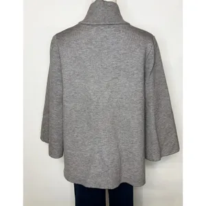 Moth Anthropologie Grey Chartreuse Open Front Knit Jacket Cardigan Medium thumbnail 5
