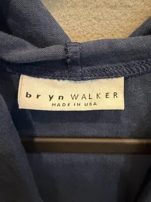 Bryn Walker 100% Linen Hooded Wrap Jacket‎ Cardigan Made in USA XL Lagenlook thumbnail 5