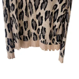 Fate Women's Size Small Cheetah‎ Animal Print Distressed Sweater thumbnail 3