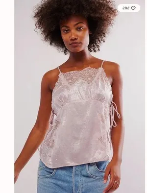 Free people intimately shimmer on cami NWOT thumbnail 1