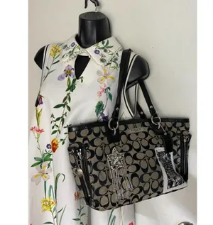 Coach Black Tote Bag Customized W/ embellishments thumbnail 9