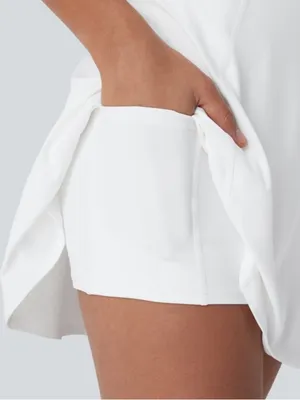 NWOT Halara White SoftlyZero Airy U Neck 2-in-1 Pocket Mini Active Dress thumbnail 5