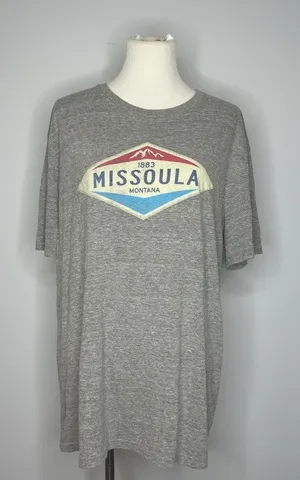 5/$25💜 Blue 84- Grey Heather "Missoula" Graphic Tee thumbnail 1