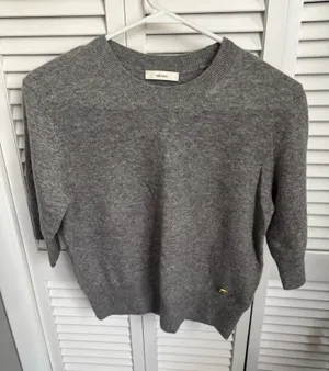 Edition the label Wool Short Sleve Sweater Medium grey thumbnail 1