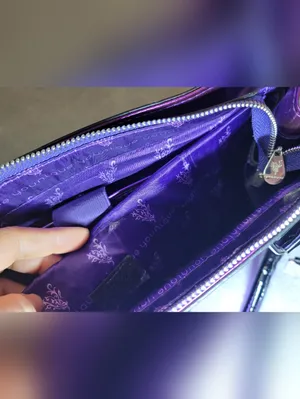 Younique Presenter Metallic Purple Tote Bag & Crossbody Strap NWOT thumbnail 10