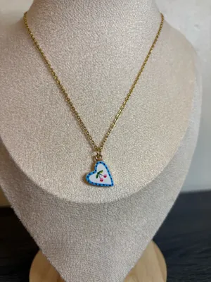 Handmade Gold Heart/Cherry Necklace | Waterproof & Tarnish Resistant thumbnail 5