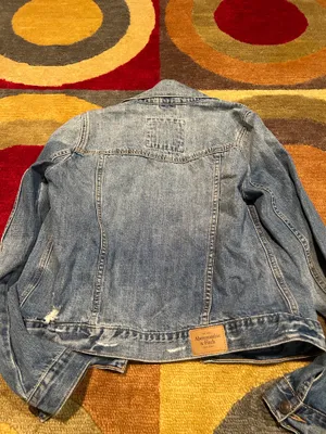 Abercrombie & Fitch Denim Jean Jacket Vintage Y2K Style Distressed Women’s Small thumbnail 3