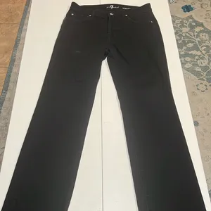 7 for all mankind women’s standard straight leg size 31 black jean thumbnail 1