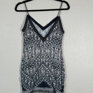 Saylor Black White Tribal Print Mini Dress Womens XS Strappy Festival Boho Beach thumbnail 8