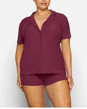 SKIMS Women's Burgundy Sleepwear Top thumbnail 1