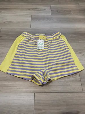 Very J Lavender & Lemon Striped Lounge Shorts thumbnail 2