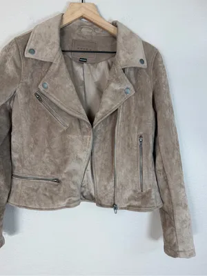 Blank NYC Taupe Suede Moto Jacket size Small $198 thumbnail 7