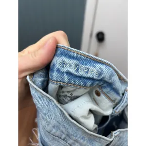 American Eagle Stovepipe High Rise Distressed Straight Leg Jeans Light Wash 00S thumbnail 5