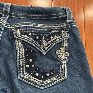 Miss Me Rhinestone Embellished Straight Denim‎ Jeans size 29 thumbnail 6