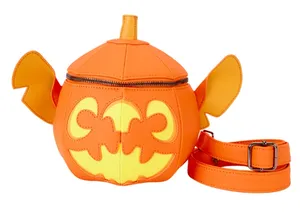 Disney Loungefly Stitch Pumpkin Head Glow in the Dark Crossbody Bag Orange NEW thumbnail 1
