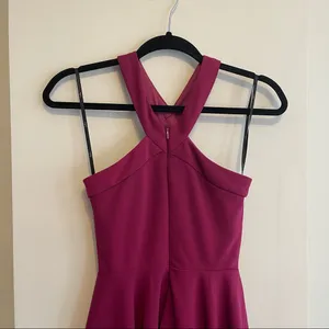 Lulu's The Way You Look Tonight Magenta Halter Skater Dress Size XS thumbnail 6