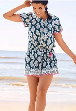 Matilda Jane Womens Brilliant Daydream On The Fringe Romper Size Large thumbnail 1