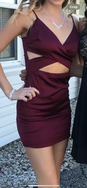 Mod On Trend Maroon Mini Dress thumbnail 1