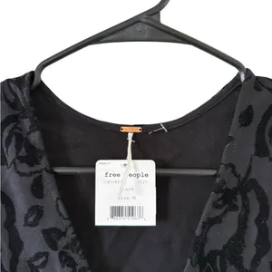 Free People NEW Floral Jacquard Mini Dress Black thumbnail 6