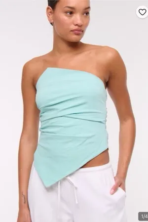 Abercrombie Asymmetrical Blue Top thumbnail 1