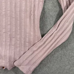 Free People Party in the Back Top Women's XS Purple Ribbed Long Sleeve Tie Back thumbnail 3