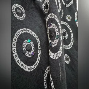 Vtg 90s Marisol Black Silk Ruffle Sequin Skirt Y2K Fairy Whimsygoth Coquette thumbnail 3
