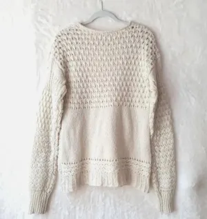 Free People Crashing Waves Pullover Sweater Cream thumbnail 4