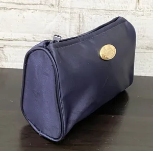 CHRISTIAN DIOR Parfums Navy Satin Cosmetic Case Travel Pouch Bag thumbnail 2