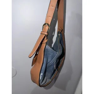 True religion denim Leather hobo bag purse shoulder bag pocket Logo hangtag M thumbnail 7