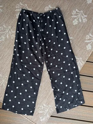 NWT Shade & Shore Black and White Polka Dot Pull-On Pants thumbnail 1