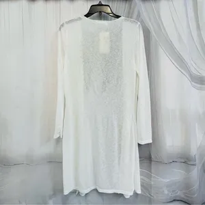 Sheer White Duster Top Rhinestone Angel Wings Open Cardigan Cover Sexy L XL Sexy thumbnail 2