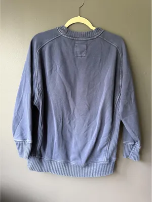 Aerie Graphic Crewneck Sweatshirt Blue Gray Women's Relaxed Fit thumbnail 2