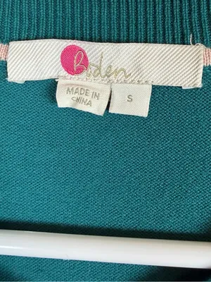 Boden Teal Ribbed Crew Neck Cardigan Classic Preppy Cotton Long Sleeve Size S thumbnail 6