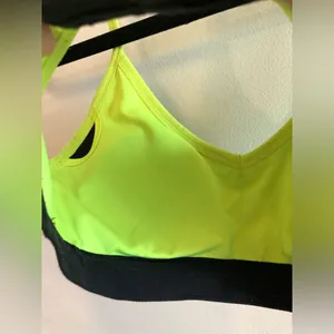 Nike Neon Green and Black Indy Polka Dot Padded Sports Bra with Racerback Size S thumbnail 6