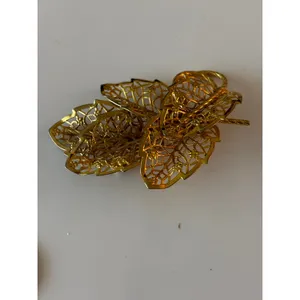 Judy Lee Brooch Women OS Gold Filigree Leaf Vintage Mid-Century‎ Pin thumbnail 2