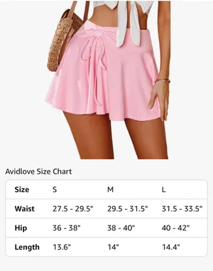 Avidlove Mini Skirt for Women Pleated Drawstring High Waist Skater Skirt thumbnail 3