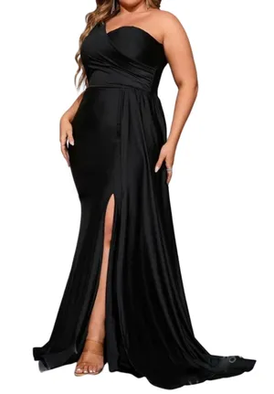 Black One Shoulder Prom Dress thumbnail 1