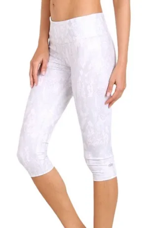 Alo Yoga Leggings Women’s‎ Small Gray White Python Print Cropped High Rise Yoga thumbnail 1