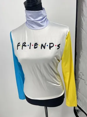 Vibrant friends long‎ sleeve shirt size small thumbnail 1
