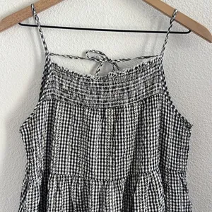 Altard State Gingham Embroidered Daisy Floral Ruffle and Smocked Detailing M thumbnail 4