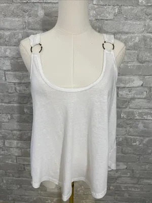 Free People White Carly O-Ring tank top thumbnail 2