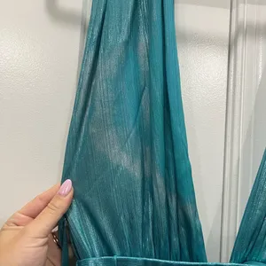 Bronx and Banco Blue Romi Metallic Gown Size Medium $510 thumbnail 3