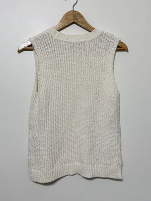 Abercrombie & Fitch Cream Knit Sweater Vest Size XS thumbnail 6