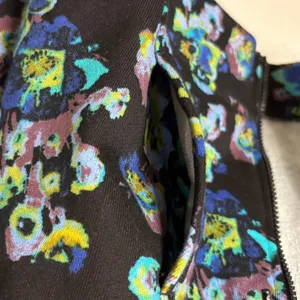 Ulla Johnson x Designers for Democracy Cotton Full Zip Hoodie Blue Floral Medium thumbnail 10