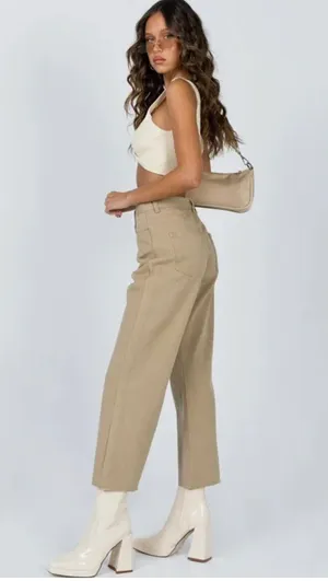 Princess Polly brown wide leg pants thumbnail 3